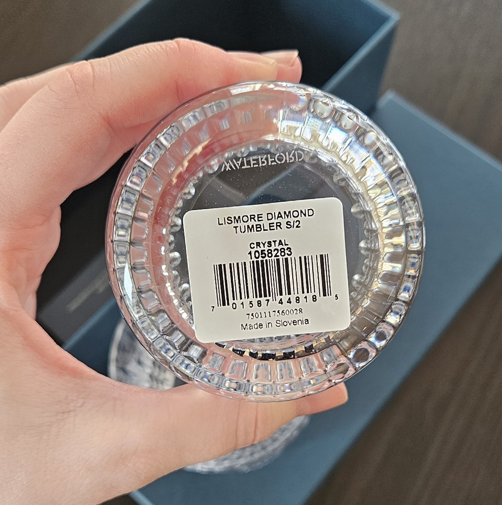 New In Box Waterford Crystal Cut Double Old Fashioned Glasses - Clear (Set of 2) - Picture 5 of 7